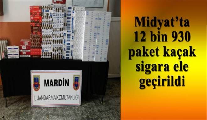 Midyat'ta 12 bin 930 paket kaçak sigara ele geçirildi