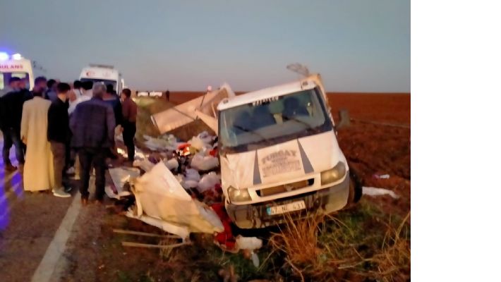 Mardin'de Kamyonet Devrildi 22 yaralı