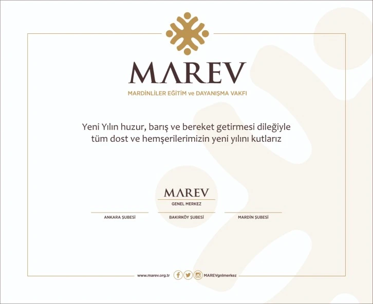 MAREV YÖNETİM KURULUNDAN YENİ YIL MESAJI