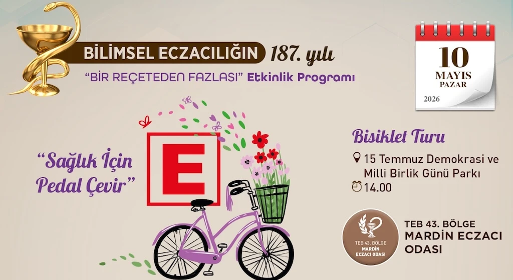 Mardin'de  Eczacılar Odası'ından  "Sağlık İ&ccedil;in Pedal &Ccedil;evir" etkinliği
