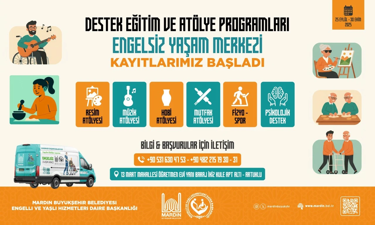 Mardin'de Engelsiz Yaşam Merkezi, Yeni D&ouml;nem Kurs Kayıtları Başladı