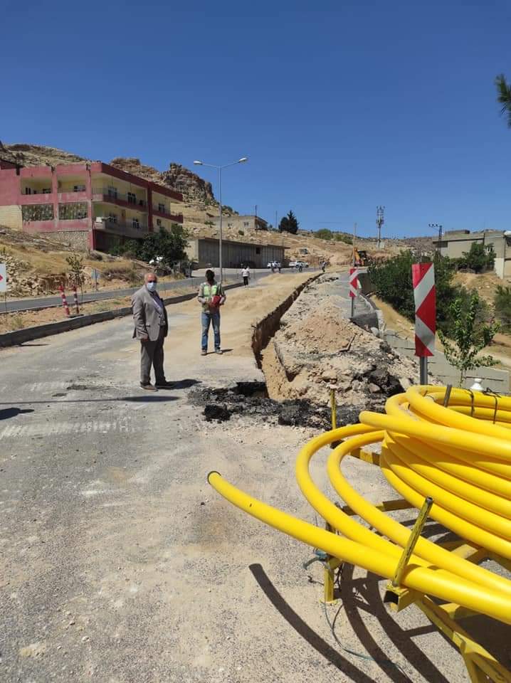 Yeşilli’de doğal gaz çalışması devam ediyor