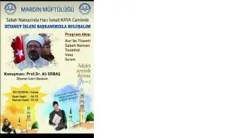 Erbaş, Mardin&acute;de gen&ccedil;lerle sabah namazında buluşacak