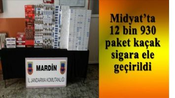 Midyat&#039;ta 12 bin 930 paket kaçak sigara ele geçirildi