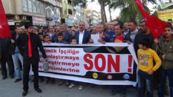 Kızıltepe&#039;de iş güvenliği yasası protesto edildi