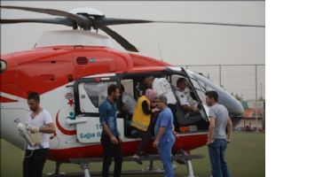 Kalp krizi geçiren hasta helikopterle taşındı