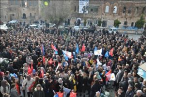 Midyat´ta Veysi Şahin´e destek yürüyüşü