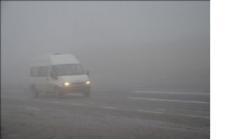 Mardin´de yoğun sis trafiği olumsuz etkiledi