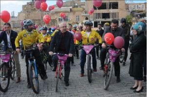 Mardin´de kadına şiddete karşı pedal çevrildi