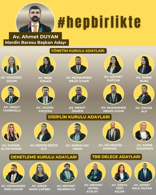 AHMET DUYAN&rsquo;DAN MARDİN BAROSU İ&Ccedil;İN 21 KİŞİLİK DEV KADRO