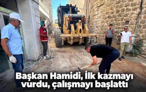 Başkan Hamidi Kazmayı Aldı, Yol &Ccedil;alışmasına Katıldı