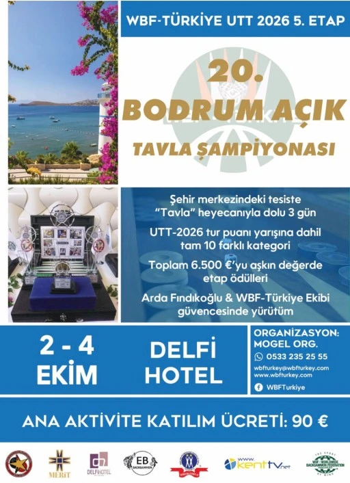 Bodrum&rsquo;da Tavla Heyecanı: 20. Bodrum A&ccedil;ık İ&ccedil;in Geri Sayım Başladı