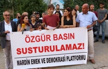 Gazetecilerin tutuklanması Mardin’de protesto edildi