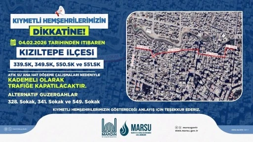 Kızıltepe&rsquo;de  4 Sokak Kademeli Olarak Trafiğe Kapatılacak
