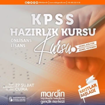 Mardin Gençlik Merkezi’nde KPSS Hazırlık Kurs Kayıtları Başladı