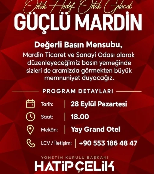Mardin TSO&rsquo;dan &ldquo;G&uuml;&ccedil;l&uuml; Mardin&rdquo; İ&ccedil;in Basın Buluşması