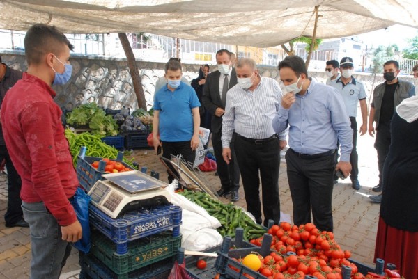 Midyat'ta pazar yeri denetlemesi